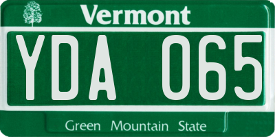 VT license plate YDA065