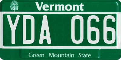 VT license plate YDA066