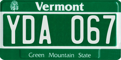 VT license plate YDA067