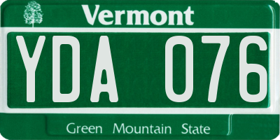 VT license plate YDA076