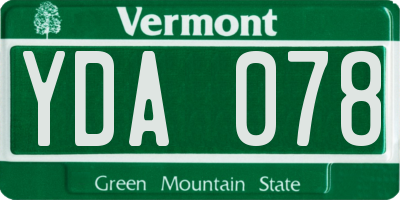 VT license plate YDA078