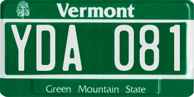 VT license plate YDA081
