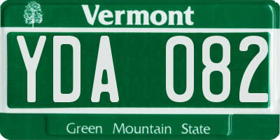 VT license plate YDA082