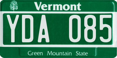 VT license plate YDA085