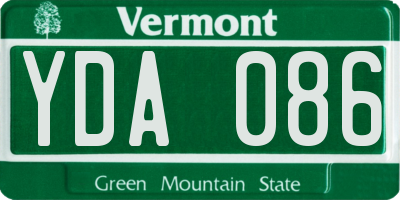 VT license plate YDA086