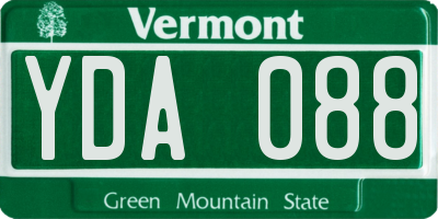 VT license plate YDA088