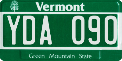 VT license plate YDA090