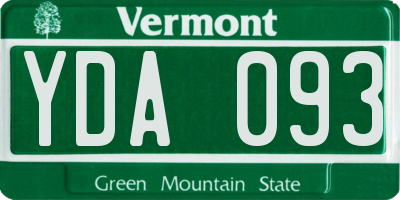 VT license plate YDA093