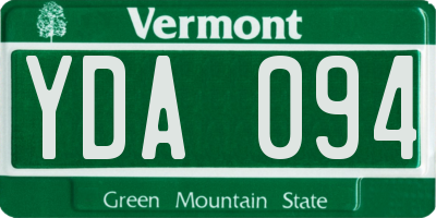 VT license plate YDA094