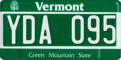 VT license plate YDA095