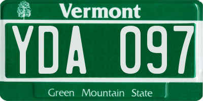 VT license plate YDA097
