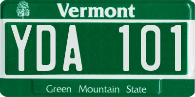 VT license plate YDA101