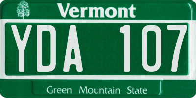 VT license plate YDA107
