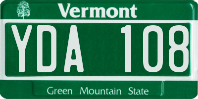 VT license plate YDA108