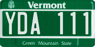 VT license plate YDA111