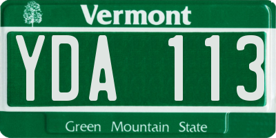 VT license plate YDA113