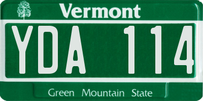 VT license plate YDA114