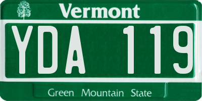 VT license plate YDA119