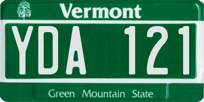 VT license plate YDA121