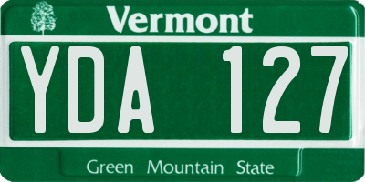 VT license plate YDA127