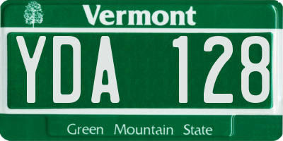 VT license plate YDA128