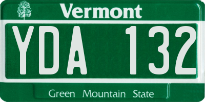 VT license plate YDA132