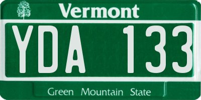 VT license plate YDA133