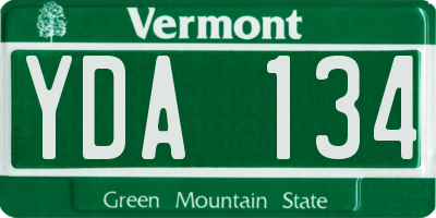 VT license plate YDA134