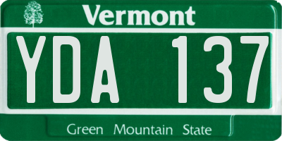 VT license plate YDA137