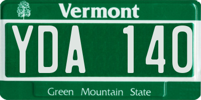 VT license plate YDA140