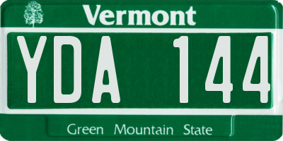 VT license plate YDA144
