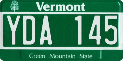 VT license plate YDA145