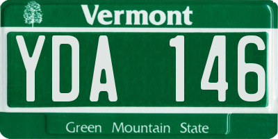 VT license plate YDA146