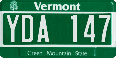 VT license plate YDA147