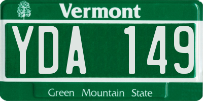 VT license plate YDA149
