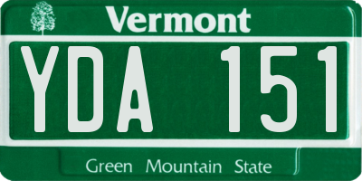 VT license plate YDA151