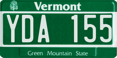 VT license plate YDA155