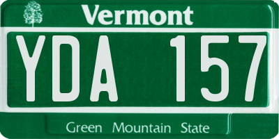 VT license plate YDA157