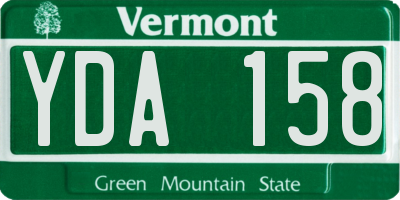 VT license plate YDA158