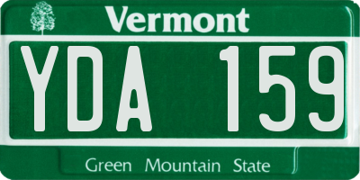 VT license plate YDA159