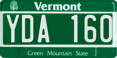 VT license plate YDA160
