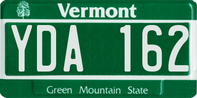 VT license plate YDA162