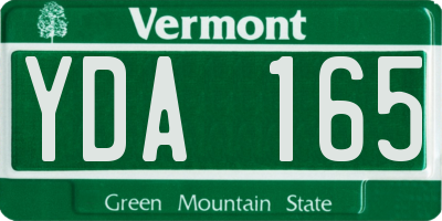 VT license plate YDA165