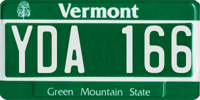 VT license plate YDA166