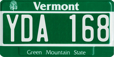 VT license plate YDA168
