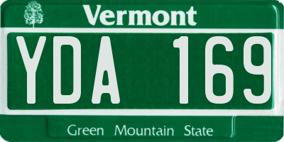 VT license plate YDA169