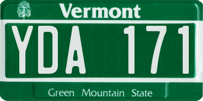 VT license plate YDA171