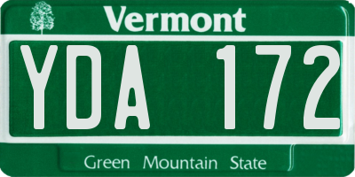 VT license plate YDA172