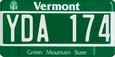 VT license plate YDA174