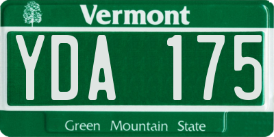 VT license plate YDA175